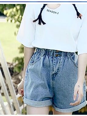 Cotton On Paperbag Denim Jean Shorts Size 6